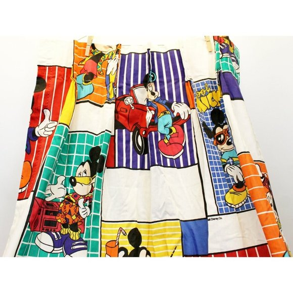 2 VTG 80s 90s "Cool Mickey" Disney Mickey Mouse Curtain Panels HTF Boombox Car - Picture 6 of 9